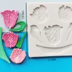 Tulip Flower with leaf Silicone Mould