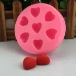 7 cavity 3D mini heart silicone mould