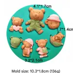 Cute Teddy Bear face silicone mould