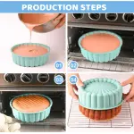 Charlotte Cake Pan Fluted Cake Pan Nonstick Flower Shape for Cheese Cake,Chocolate Cake,Strawberry Shortcake,Brownie Tart Pie Silicone Mould