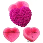 3D Rose theme heart shaped silicone mould style 2