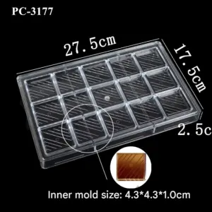 15 Cavity Square Shape Polycarbonate Chocolate Mould (Copy)