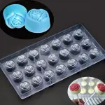 21 Cavity Rose Flower Shape Polycarbonate Chocolate Mould