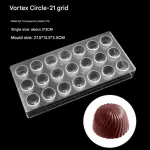 21 Cavity Spiral Semicircle Shape Polycarbonate Chocolate Mould