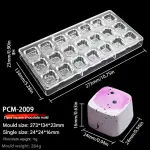 21 Cavity Curved Square Shape Polycarbonate Chocolate Mould