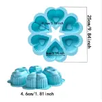 6 in 1 love Heart cup cream cake silicone mould