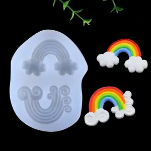 2 Cavity 3D Cloud rainbow Silicone mould