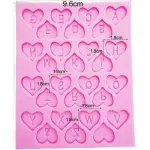 Heart Shaped Alphabet Upper case Silicone Mould Style