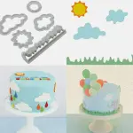 5 Pcs Sun Grass Cloud Fondant Cookie Cutter set
