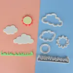 5 Pcs Sun Grass Cloud Fondant Cookie Cutter set