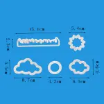 5 Pcs Sun Grass Cloud Fondant Cookie Cutter set