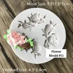3 Cavity Rose flower basket Silicone Mould