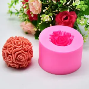 3D Rose Flower ball silicone mould