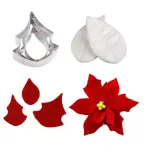 5 pcs Poinsettia Flower Cutters and leaf veiner mould set