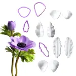 Poppy Flower Cutters and leaf veiner mould set (4 pcs cutter and 8 pcs veiner )