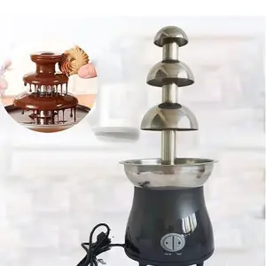 Fountain for Party Stainless Steel Melting Heating Machine Pot for Cheese,Chocolate Fondue 1 Lts 3 Tier Melt Dipping Machine Warmer