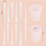 Reusable Mixing Cups Tools Kit,2pcs Silicone Mixing Cups Measuring Cups 100ml 12pcs Dropper Mixing Stick for soaps,resins,candle,wax etc