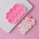 Happy Birthday with hearts Silicone Mould Style 2