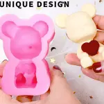3D Teddy Bear Holding heart silicone mould Style 2
