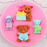 4 Cavity Cute Teddy Bear theme silicone mould