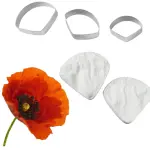 5 Pcs Poppy Petals veiner Mold Plus Cutters Set