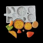 Realistic Full-Size Fruit 3D Strawberry Lemon Kiwi Tangerine Slice Silicone Mould