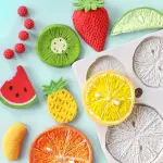Realistic Full-Size Fruit 3D Strawberry Lemon Kiwi Tangerine Slice Silicone Mould