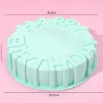 1 Happy Birthday Baking Pan Round Mousse Silicone Mold DIY Cake Baking Tray Tools