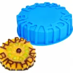 1 Happy Birthday Baking Pan Round Mousse Silicone Mold DIY Cake Baking Tray Tools