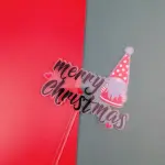 1 pcs Printed Merry Christmas acrylic cake topper Style 28