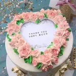 Large Detailed Flower Heart Frame silicone mould style