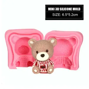3D Teddy Bear Silicone Mould- for Candle, Fondant, Chocolate