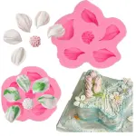 2 pcs 3D Tulip Flower silicone Mould set