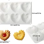 6 cavity Heart Shell Design Silicone Mould for mousse,baking,desserts entremet mould