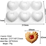 6 cavity Heart Shell Design Silicone Mould for mousse,baking,desserts entremet mould