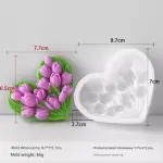 Tulip Heart Flower theme Silicone Mould for Resin,soaps ,Candle Mould