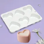 6 Cavity Concave Heart Entremet Cake Silicone Mould