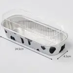Rectangle Aluminum Tin Foil Bake & Serve Cup with Lid | Aluminium Containers | Non-Stick Foil Baking Container - 5 Pcs Pack (200ml)