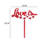 1 pcs Love acrylic red cake topper