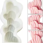 Hearts stacked shaped silicone candle mould