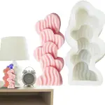 Hearts stacked shaped silicone candle mould