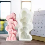 Hearts stacked shaped silicone candle mould