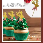 3 pcs Christmas reindeer cupcake topper