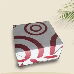 1pcs White and Red cake box 7x7x5 Inch
