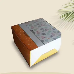 1pcs White and Yellow cake box 8x8x5 Inch