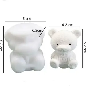 3D Teddy Design Candle Mould