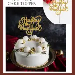 1 pcs golden Happy new year cake topper