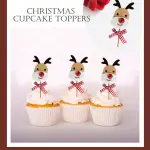 3 pcs Christmas Reindeer theme cake topper