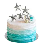 10 pcs silver and golden Star Cake Topper