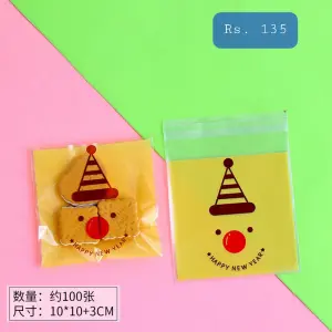 Happy New Year 100pcs Cookie Candy Sleeve